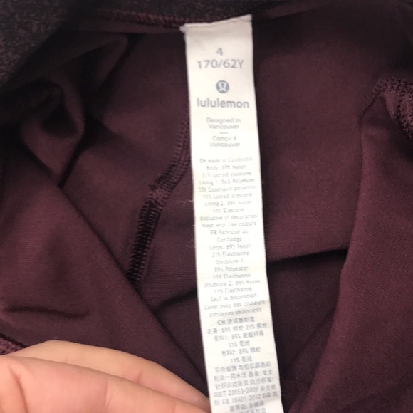 Lululemon Tight Stuff Tight II (25") Granulite Garnet Black - Picture 6 of 9